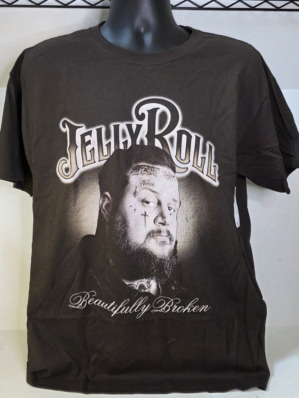 Jelly Roll 'Beautifully Broken'  Graphic Tee - Men Large